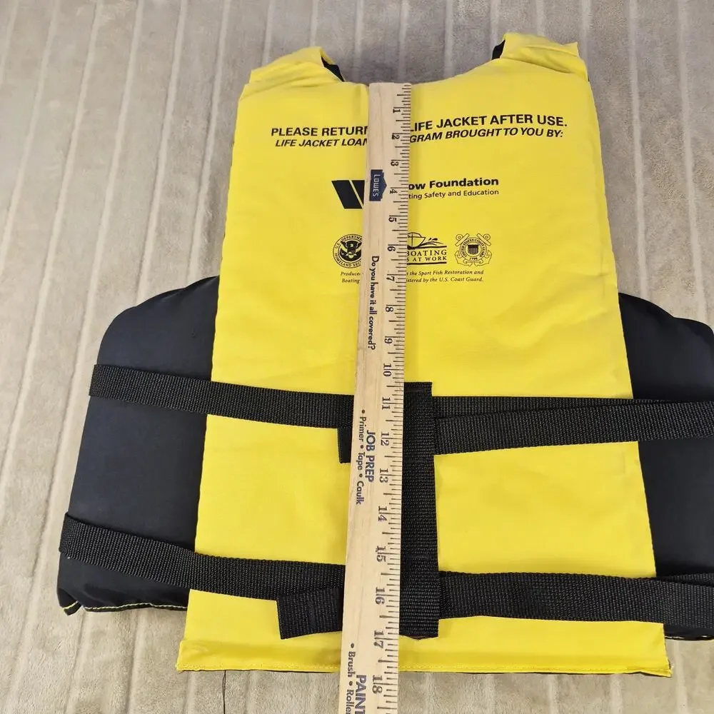 Onyx Adult Oversize Type III Life Jacket PFD Yellow Black USCG Approved 40-60